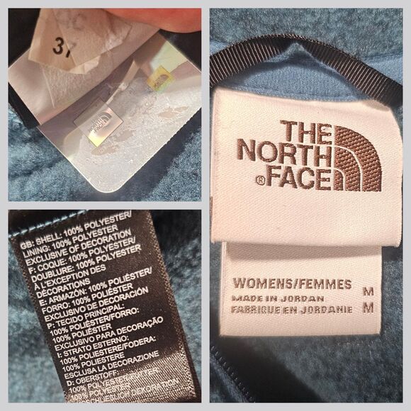 The North Face Womens Crescent Hooded Pullover Jacket Sweater Size M Aqua Blue - Picture 10 of 12